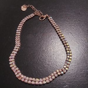 Rose gold anklet w/ swarovski crystals